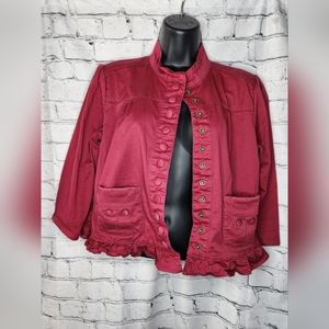 Motto Women's Utility Cargo Crop‎ 3/4 Sleeve Jacket Size Small